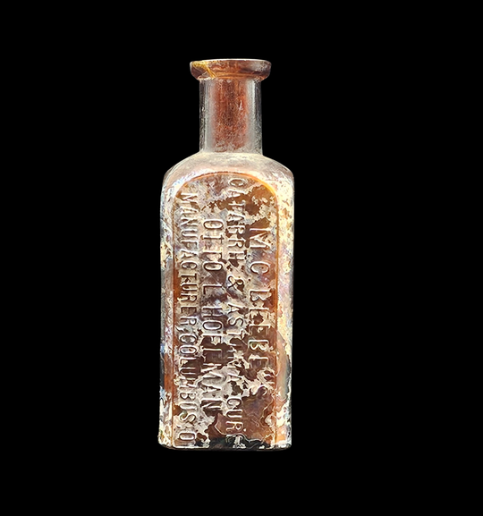 Vintage M.C. Beebe's Brown Glass Medicine Bottle