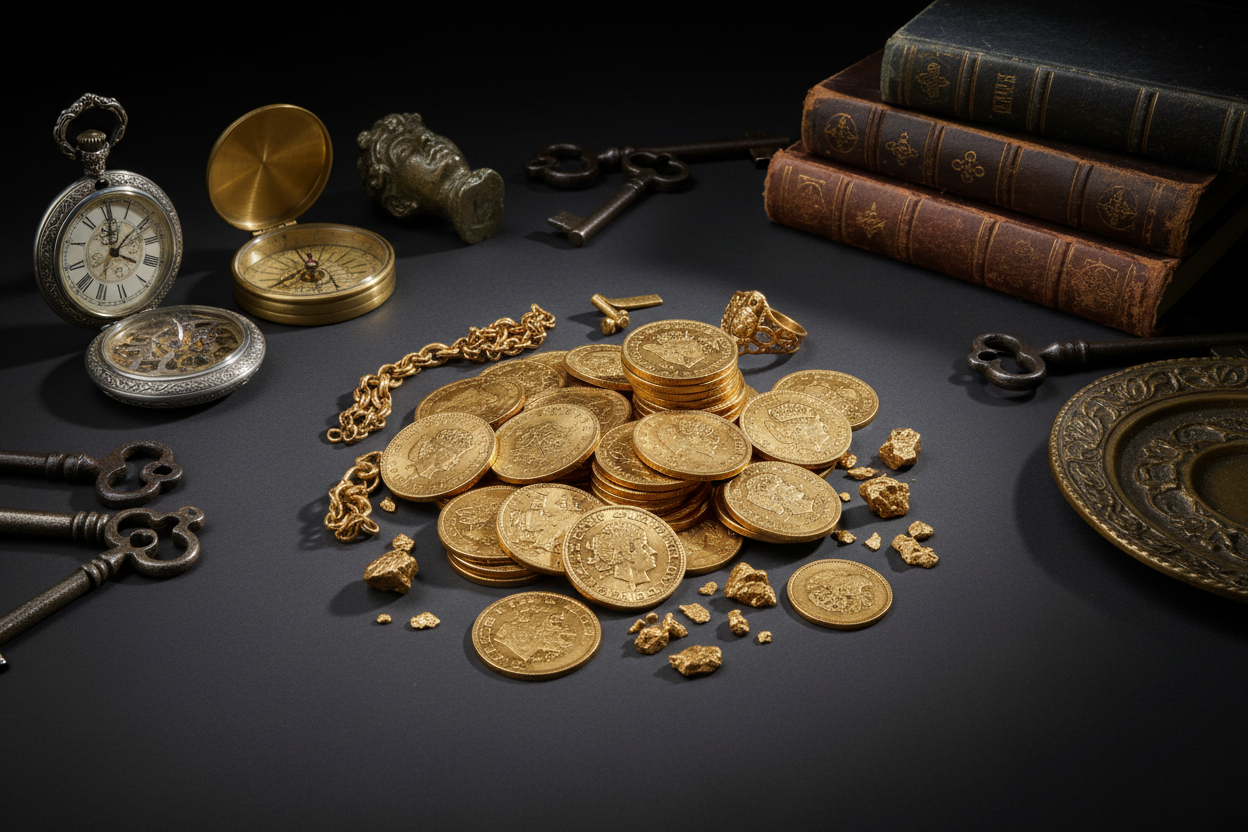 Please use a dark background and add some other antiques in image